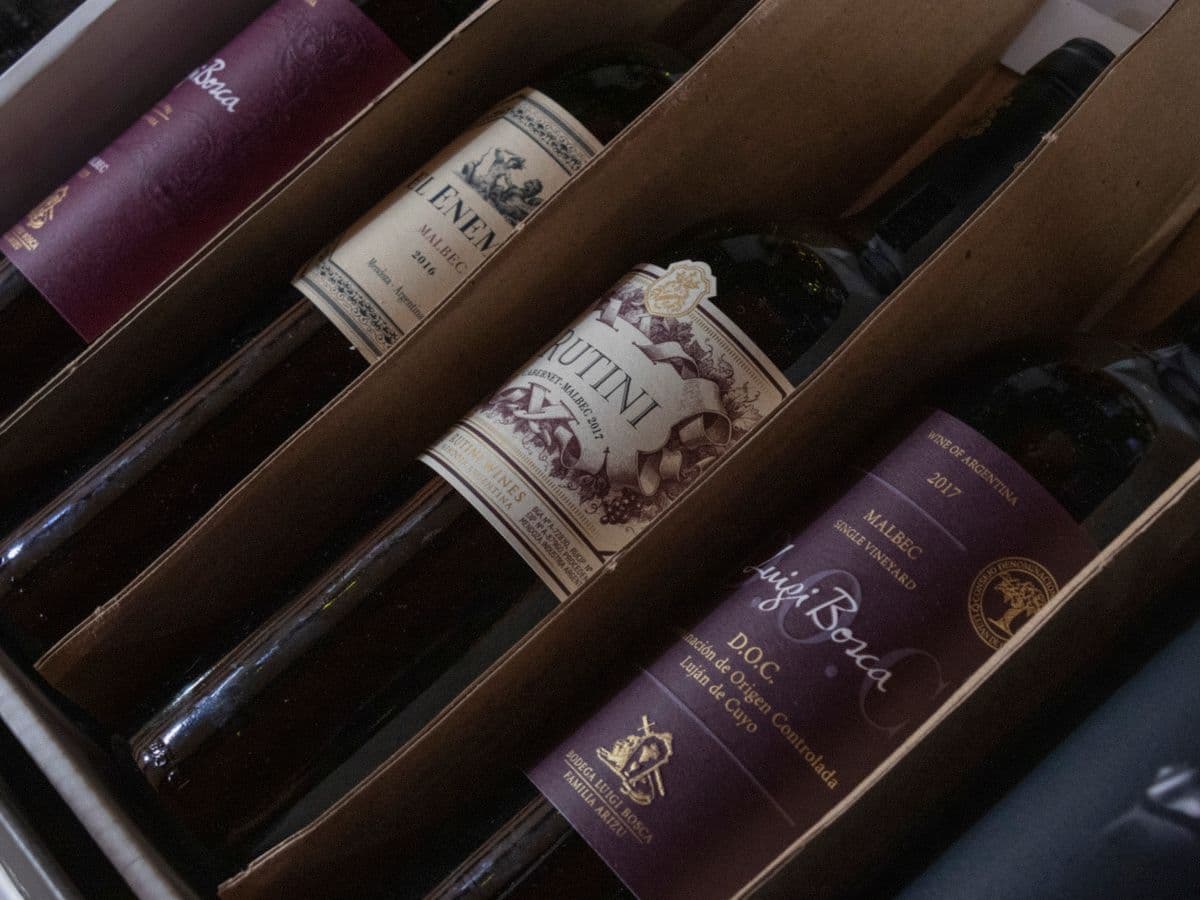 Vinho tinto Malbec argentino